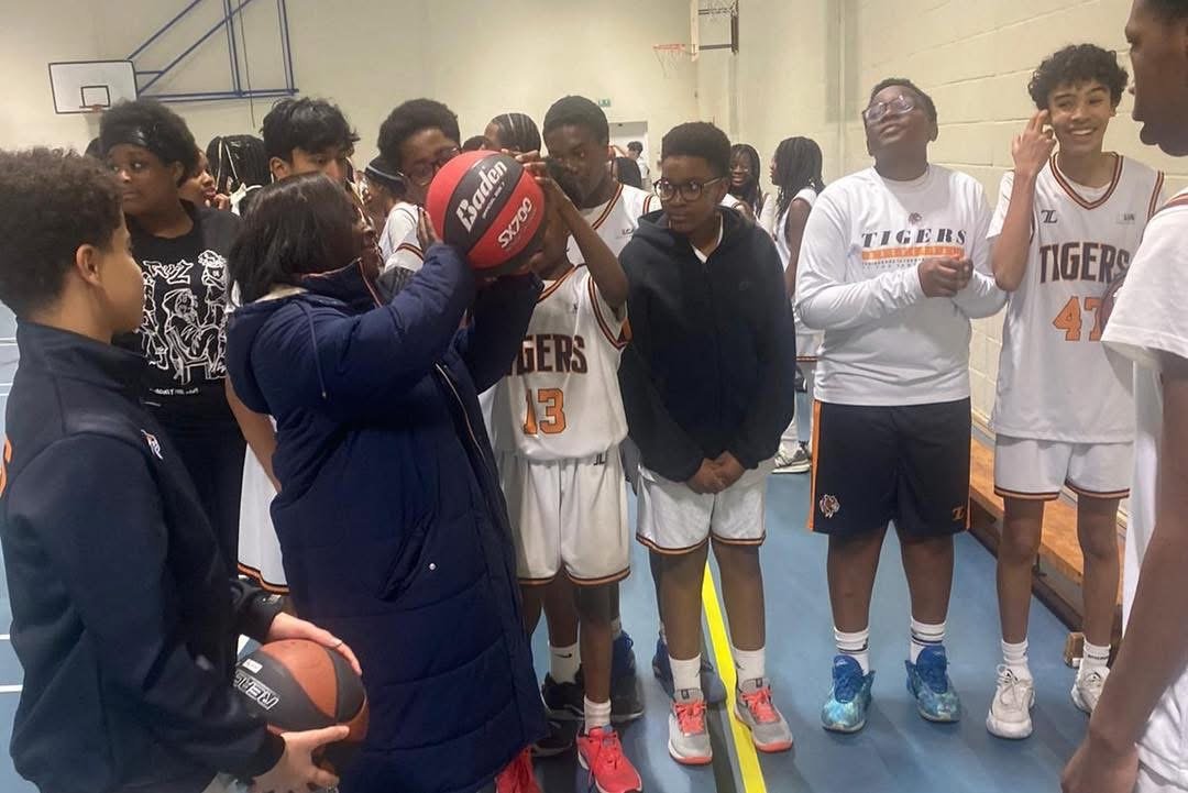 Abena Oppong-Asare MP takes her first basketball shot with Bexley Tigers